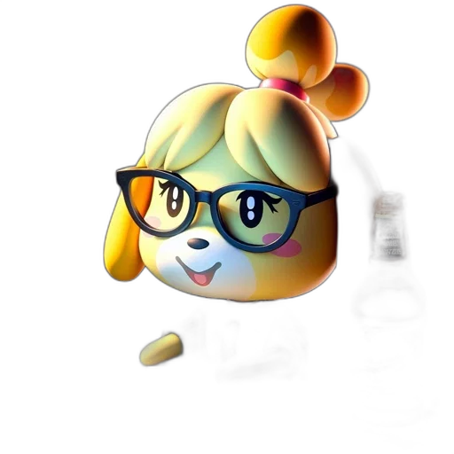 staff, animal, crown, 3d render, concept art, pixel art, cartoon, cute transparent PNG cut-out