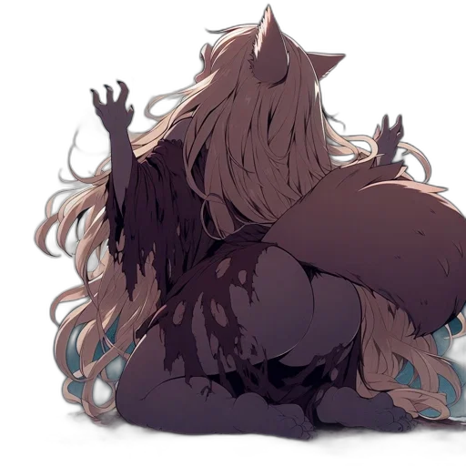 creature, animal, hair, crown, concept art, watercolor, fantasy art, anime transparent PNG cut-out