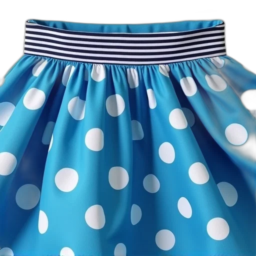 dress, umbrella, 3d render, blue, close-up, skirt, white, polka transparent PNG cut-out