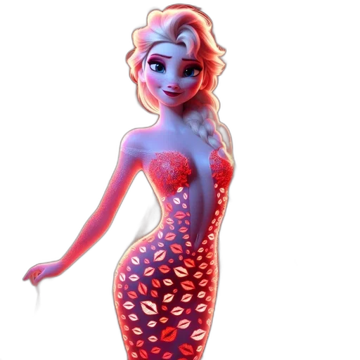 dress, 3d render, concept art, cartoon, fantasy art, underwater, animated, princess transparent PNG cut-out