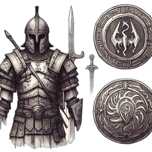 sword, fantasy art, concept art, comic book art, pixel art, monochrome, dark, elaborate transparent PNG cut-out