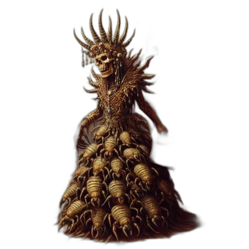 hair, crown, creature, dress, concept art, 3d render, fantasy art, photorealistic transparent PNG cut-out