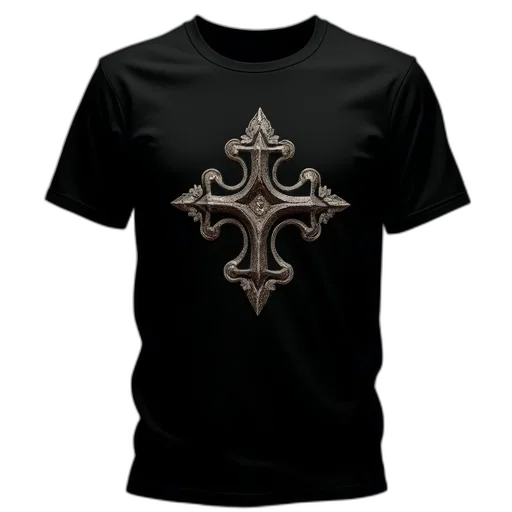 sword, 3d render, fantasy art, dark, logo, cotton, shirt, black transparent PNG cut-out