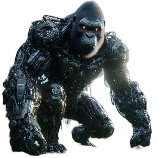 creature, animal, robot, weapon, concept art, 3d render, comic book art, intricate transparent PNG cut-out