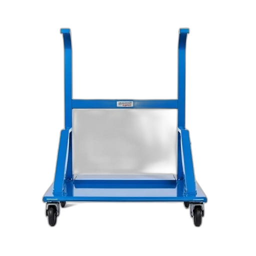 furniture, robot, blue, metal, frame, wheels, displayed, against transparent PNG cut-out