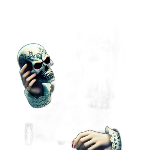 mask, creature, face, weapon, concept art, 3d render, pixel art, photorealistic transparent PNG cut-out