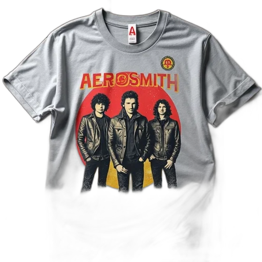 jacket, grey, t-shirt, graphic, design, featuring, band, aerosmith transparent PNG cut-out