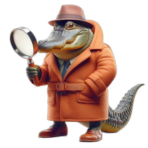 hat, animal, creature, jacket, concept art, 3d render, anthropomorphic, alligator transparent PNG cut-out
