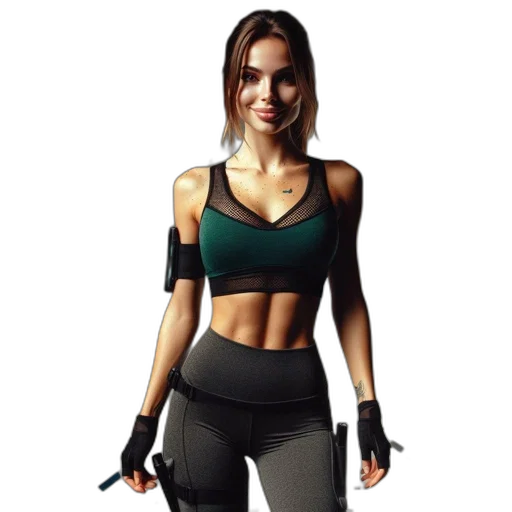 weapon, staff, jacket, concept art, pixel art, 3d render, photorealistic, woman transparent PNG cut-out