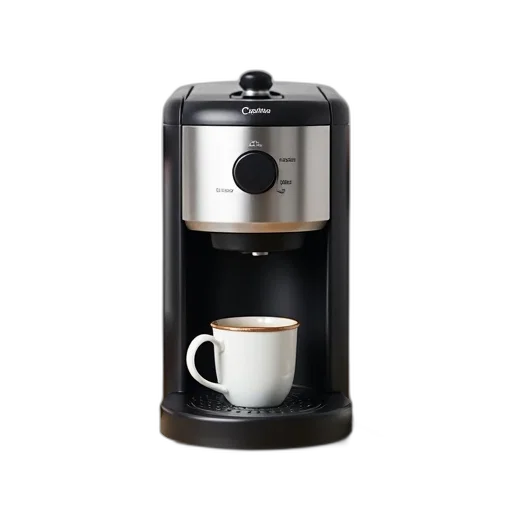 robot, 3d render, photorealistic, modern, coffee, maker, black, silver transparent PNG cut-out