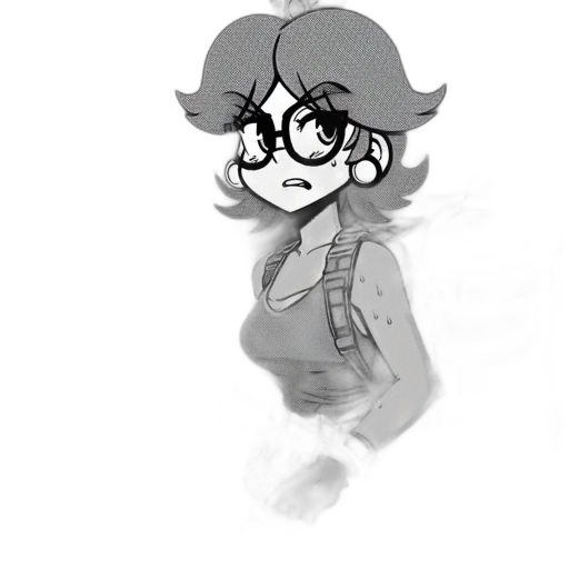 jacket, creature, hair, staff, cartoon, concept art, comic book art, pixel art transparent PNG cut-out
