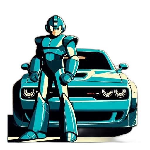 robot, car, concept art, cartoon, pixel art, 3d render, blue, mega transparent PNG cut-out