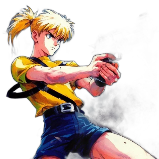weapon, comic book art, concept art, anime, cyberpunk, animated, male, protagonist transparent PNG cut-out