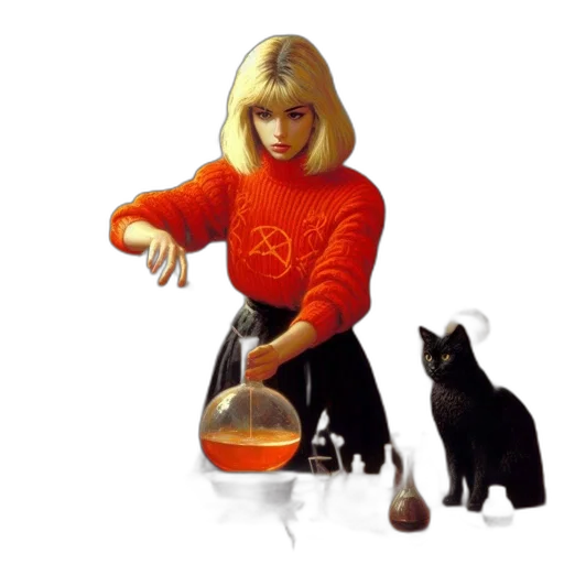 concept art, oil painting, pixel art, photorealistic, fire, antique, lab, young transparent PNG cut-out