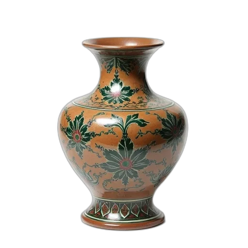 bottle, furniture, photorealistic, traditional, clay, vase, glossy, finish transparent PNG cut-out