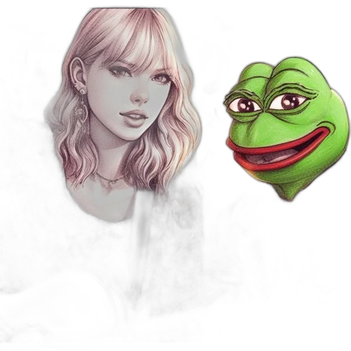 face, photorealistic, concept art, watercolor, cartoon, green, young, woman transparent PNG cut-out