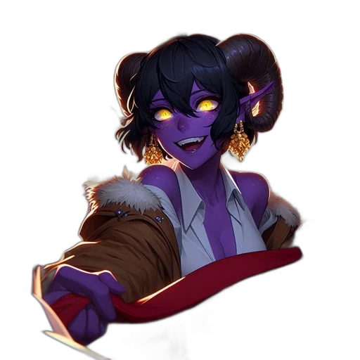 staff, concept art, fantasy art, pixel art, dark, woman, purple, skin transparent PNG cut-out
