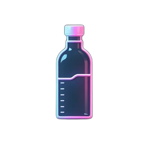 bottle, weapon, food, jacket, vaporwave, pixel art, concept art, cyberpunk transparent PNG cut-out
