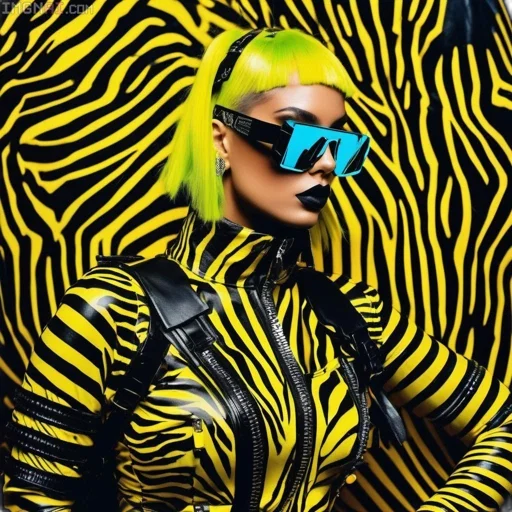 jacket, animal, creature, hair, cyberpunk, neon, colorful, monochrome transparent PNG cut-out
