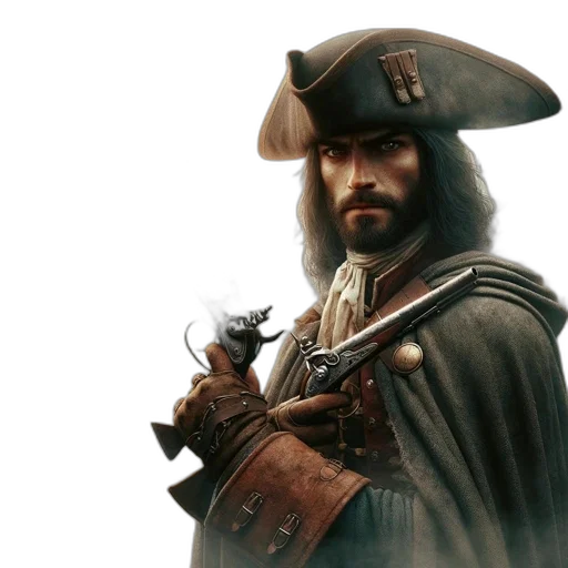 sword, fantasy art, photorealistic, concept art, 3d render, 18th-century-style, man, long transparent PNG cut-out