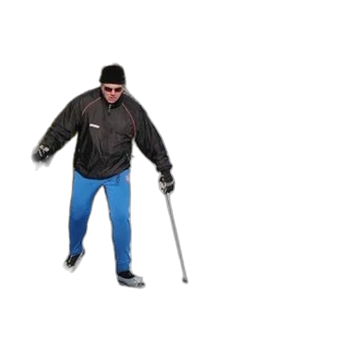 staff, jacket, weapon, umbrella, 3d render, man, blue, pants transparent PNG cut-out