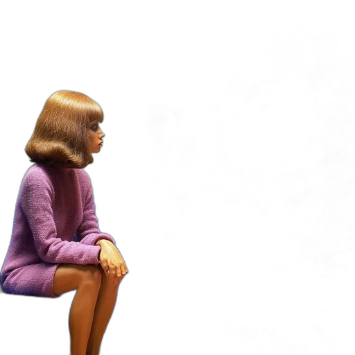 hair, furniture, dress, face, 3d render, concept art, photorealistic, outer space transparent PNG cut-out