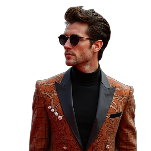 jacket, face, hair, photorealistic transparent PNG cut-out
