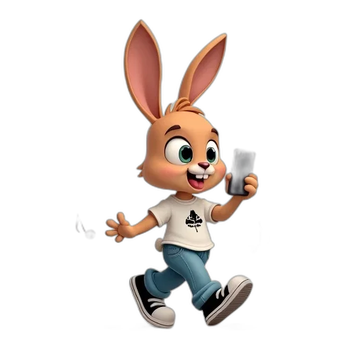 animal, 3d render, concept art, cartoon, photorealistic, character, rabbit, large transparent PNG cut-out