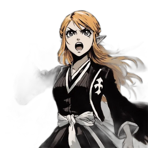anime, concept art, comic book art, cartoon, monochrome, animated, female, character transparent PNG cut-out