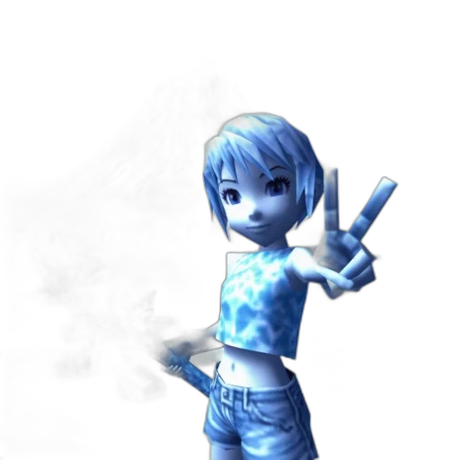 staff, robot, weapon, 3d render, concept art, fantasy art, vaporwave, blue transparent PNG cut-out