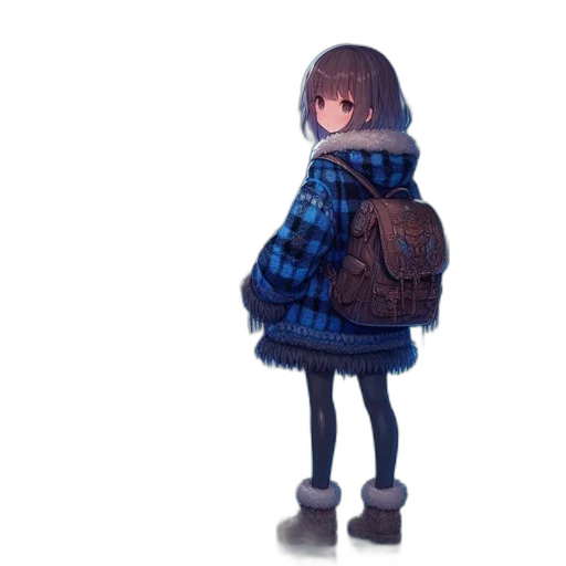 jacket, dress, umbrella, robot, concept art, pixel art, 3d render, watercolor transparent PNG cut-out