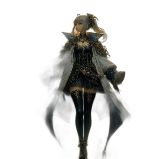 staff, dress, mask, weapon, concept art, fantasy art, pixel art, 3d render transparent PNG cut-out