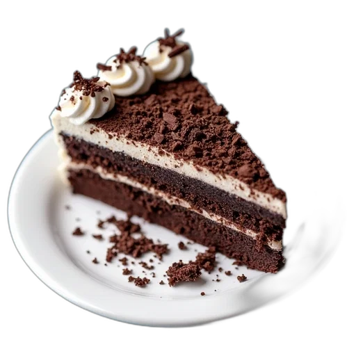 food, hat, crown, 3d render, photorealistic, dark, slice, chocolate transparent PNG cut-out