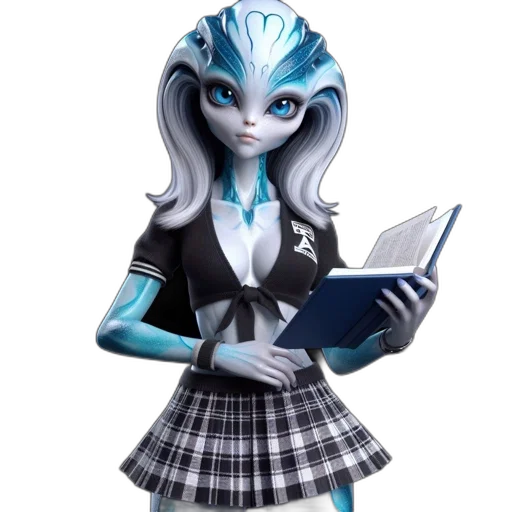 staff, robot, 3d render, fantasy art, concept art, comic book art, blue, extraterrestrial transparent PNG cut-out