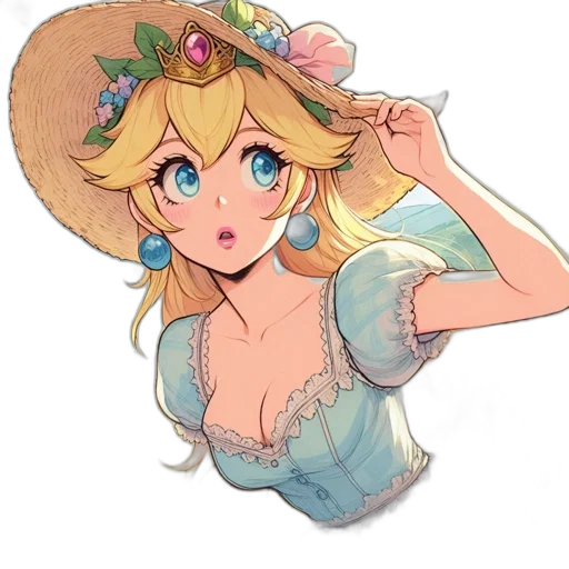 crown, dress, hat, flower, watercolor, pixel art, anime, concept art transparent PNG cut-out