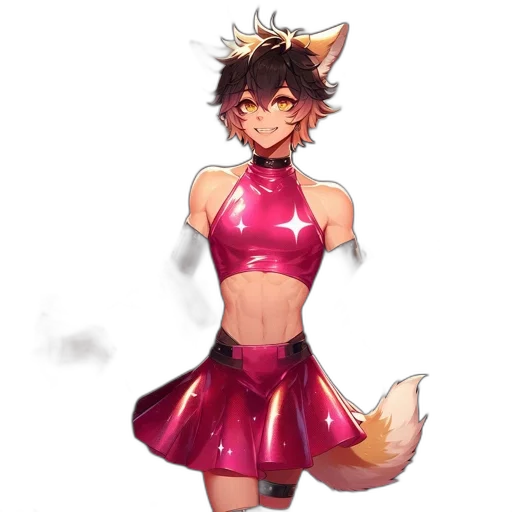 dress, staff, concept art, pixel art, fantasy art, anime, red, colorful transparent PNG cut-out