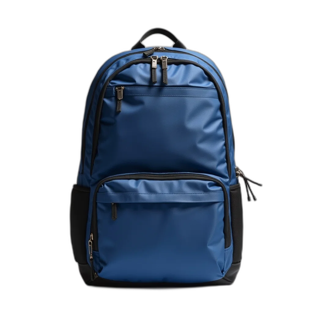jacket, 3d render, photorealistic, concept art, blue, black, backpack, zipper transparent PNG cut-out