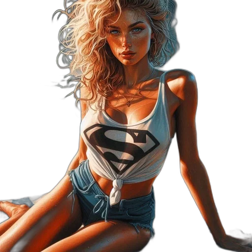 dress, comic book art, photorealistic, fantasy art, oil painting, neon lights, neon, blue transparent PNG cut-out