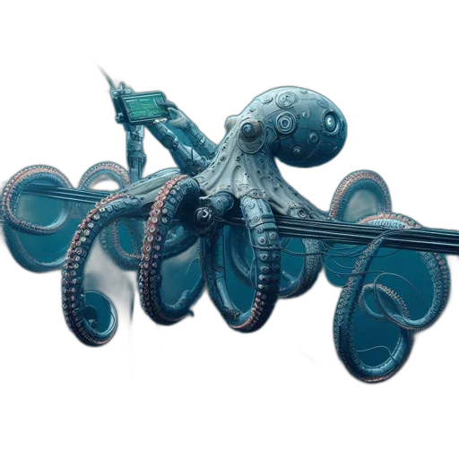 staff, creature, weapon, robot, concept art, 3d render, fantasy art, watercolor transparent PNG cut-out