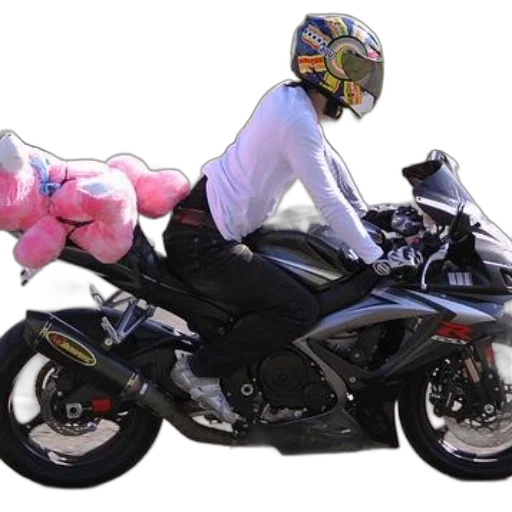 person, wearing, colorful, helmet, rides, black, motorcycle, pink transparent PNG cut-out