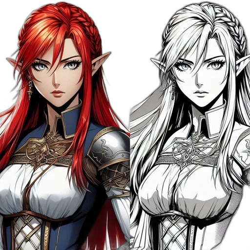 fantasy art, concept art, pixel art, comic book art, red, animated, character, shown transparent PNG cut-out