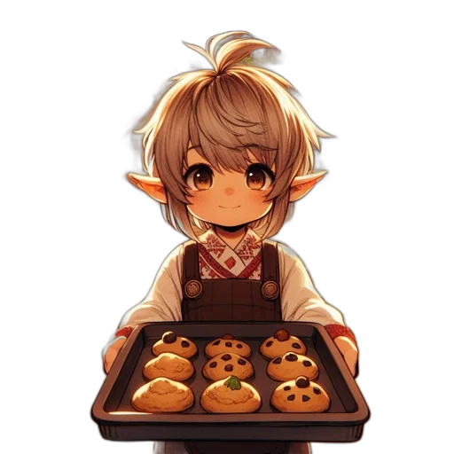 food, pixel art, anime, concept art, watercolor, golden, animated, character transparent PNG cut-out