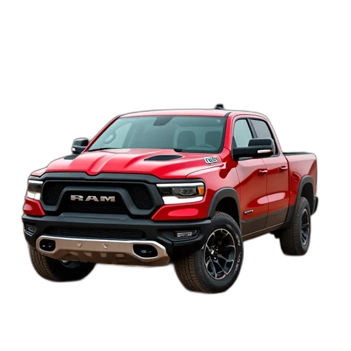 car, red, 2019, ram transparent PNG cut-out