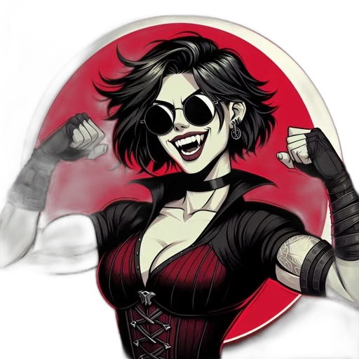 comic book art, cartoon, concept art, pixel art, red, animated, woman, short transparent PNG cut-out