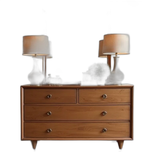 furniture, crown, 3d render, photorealistic, earth tones, wooden, dresser, mirror transparent PNG cut-out