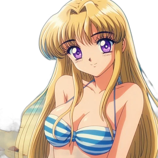 anime, cartoon, pixel art, photorealistic, beach, underwater, animated, female transparent PNG cut-out