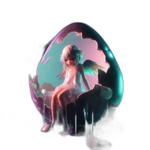 jewelry, crown, dress, dragon, concept art, 3d render, fantasy art, vaporwave transparent PNG cut-out