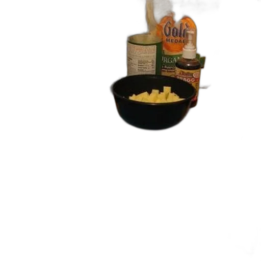 food, crown, 3d render, kitchen, scene, cutting, board, bowls transparent PNG cut-out