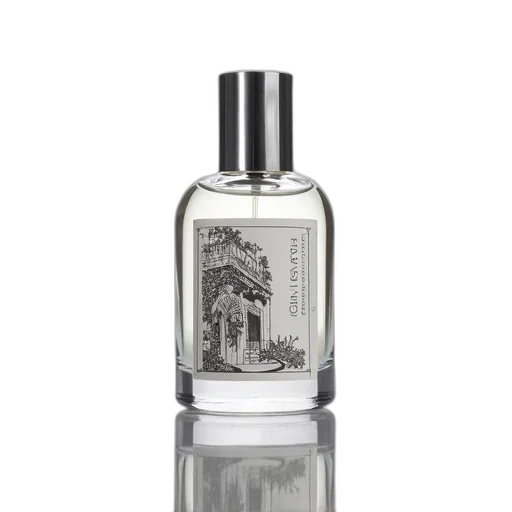 bottle, photorealistic, snow, forest, monochrome, perfume, clear, glass transparent PNG cut-out