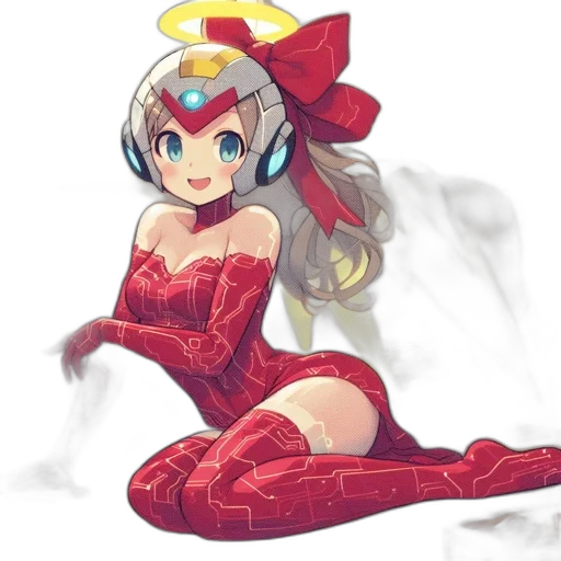 robot, dress, crown, weapon, anime, concept art, pixel art, fantasy art transparent PNG cut-out